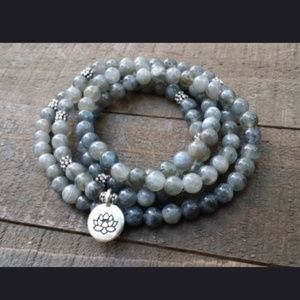 Labradorite Mala Bead Necklace